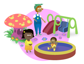 teachers at table illustration